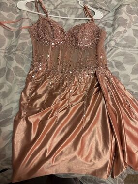 Amazon | Dresses | Amazon Pink And Orange Warm Floral Ruched Long Sleeved  Mini Dress Size L | Poshmark